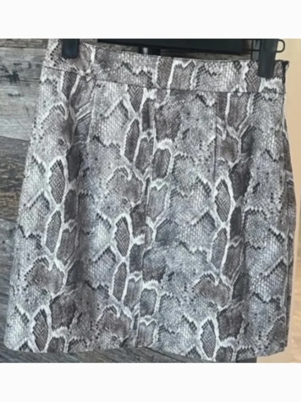 French Connection Snakeskin Mini Skirt Brown Multi Animal Print Size 0 - Picture 2 of 10